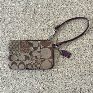 Coach Purple and Brown Wristlet
